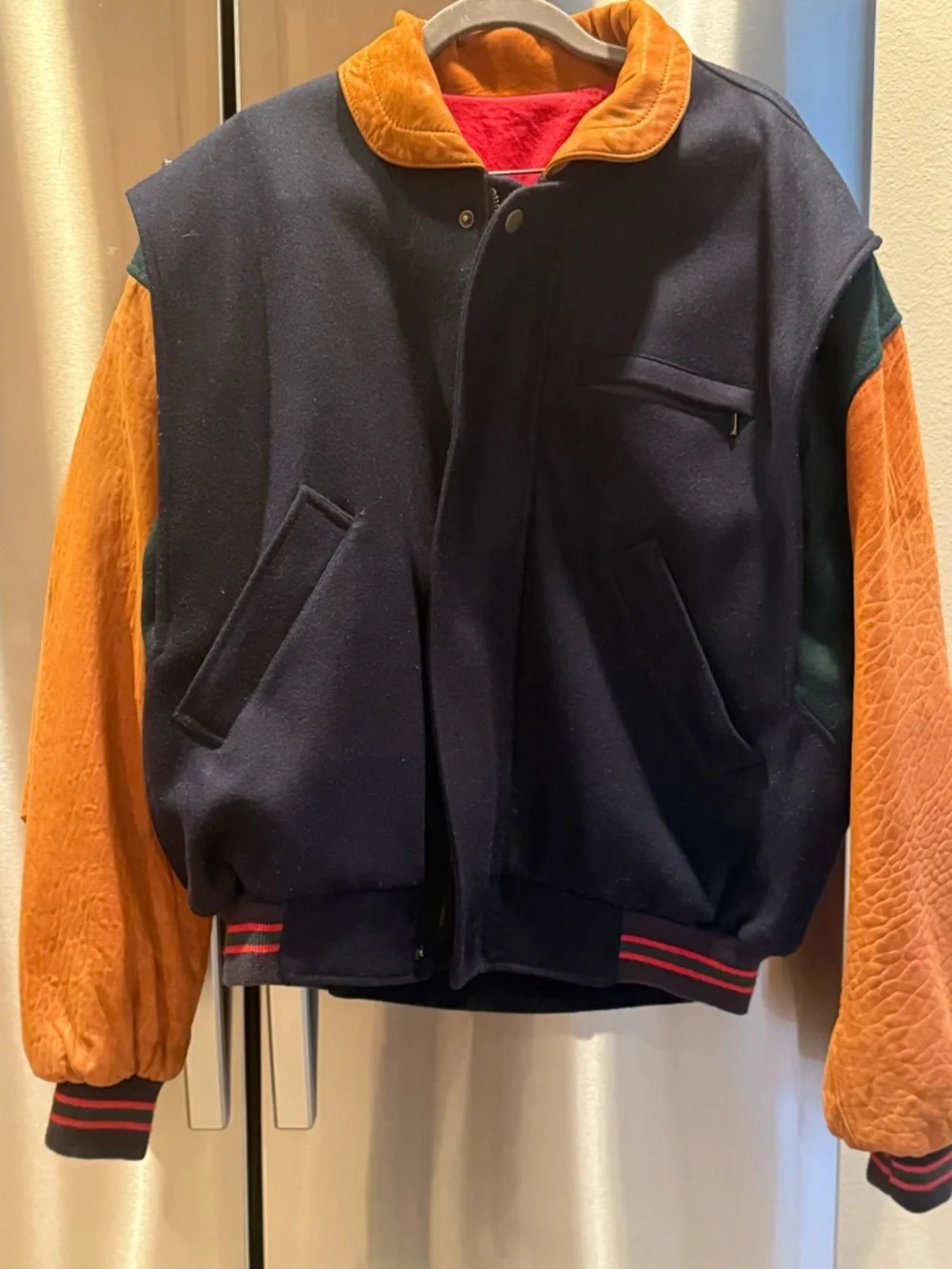 Vintage Gant Colorblock Wool Varsity Jacket Leather Sleeves - Picture 7 of 15